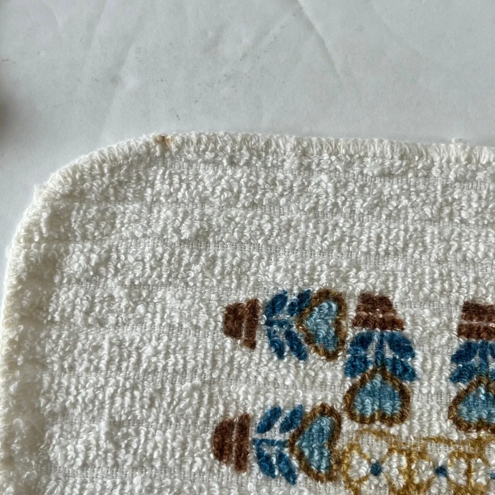 Vintage Home Sweet Home Washcloth Set of 2 Cotton Terry Towels Cottagecore‎ B&D
